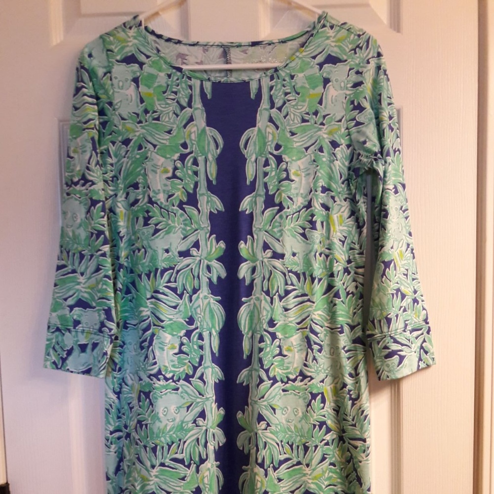 Lilly Pulitzer Poolside Blue Koala Wild Engineered Marlowe Dress Women's Size XS